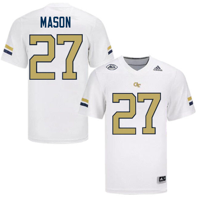 Jordan Mason Georgia Tech Jerseys,Georgia Tech Yellow Jackets College Football Uniforms-White